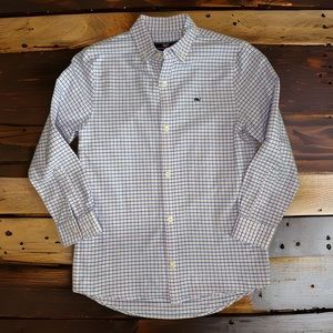 Vineyard Vines Boys Button Down Shirt Blue with Pink accent